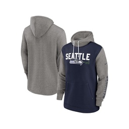 Mens College Navy Seattle Seahawks Fashion Color Block Pullover Hoodie