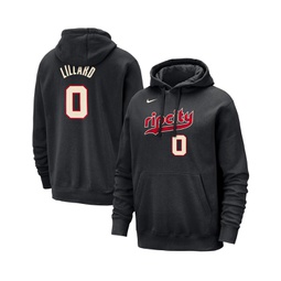 Mens Damian Lillard Black Portland Trail Blazers 2023/24 City Edition Name and Number Pullover Hoodie