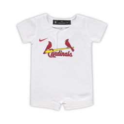 Newborn and Infant Boys and Girls White St. Louis Cardinals Official Jersey Romper
