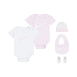 Baby Boys or Girls Neutral Swoosh Bodysuit Gift Box Set 5-Piece