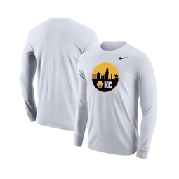 Mens White Missouri Tigers Mizzou Kansas City Long Sleeve Shooting T-shirt