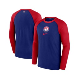 Mens Royal Texas Rangers Authentic Collection Game Raglan Performance Long Sleeve T-shirt