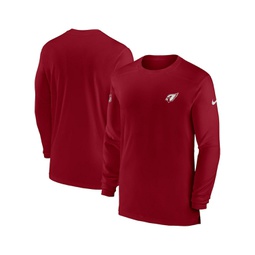 Mens Cardinal Arizona Cardinals Sideline Coach Performance Long Sleeve T-shirt