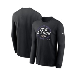 Mens Black Baltimore Ravens 2023 AFC North Division Champions Locker Room Trophy Collection Long Sleeve T-shirt