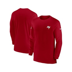 Mens Red Tampa Bay Buccaneers Sideline Coach Performance Long Sleeve T-shirt