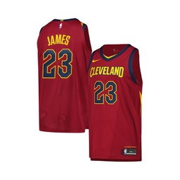 Mens LeBron James Wine Cleveland Cavaliers Authentic Player Jersey - Icon Edition