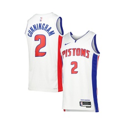 Mens and Womens Cade Cunningham White Detroit Pistons Swingman Jersey - Icon Edition