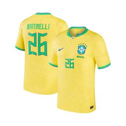Mens Gabriel Martinelli Yellow Brazil National Team 2022/23 Replica Home Jersey