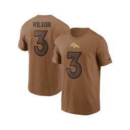Mens Russell Wilson Brown Distressed Denver Broncos 2023 Salute To Service Name and Number T-shirt