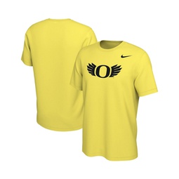Mens Yellow Distressed Oregon Ducks Wings T-shirt
