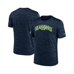 Mens Navy Seattle Seahawks Sideline Velocity Athletic Stack Performance T-shirt