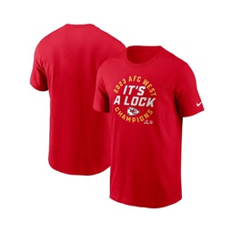 Mens Red Kansas City Chiefs 2023 AFC West Division Champions Locker Room Trophy Collection T-shirt