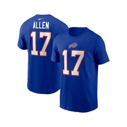 Mens Josh Allen Royal Buffalo Bills Player Name and Number T-shirt
