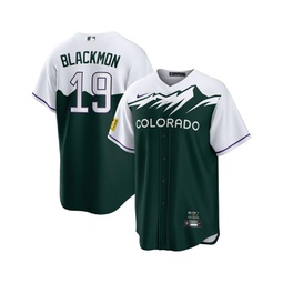 Mens Charlie Blackmon White Forest Green Colorado Rockies City Connect Replica Player Jersey