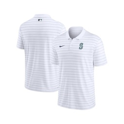 Mens White Seattle Mariners Authentic Collection Victory Striped Performance Polo Shirt