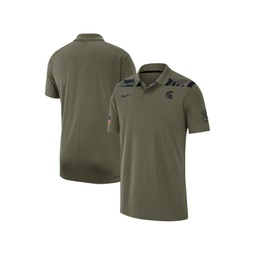 Mens Olive Michigan State Spartans 2023 Sideline Coaches Military-Inspired Pack Performance Polo Shirt