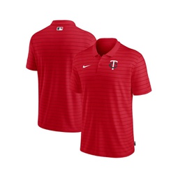 Mens Minnesota Twins Red Authentic Collection Victory Striped Performance Polo Shirt