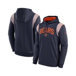Mens Navy Chicago Bears Sideline Athletic Stack Performance Pullover Hoodie