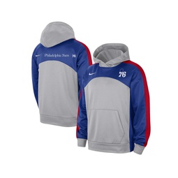 Mens Gray Royal Philadelphia 76ers Authentic Starting Five Force Performance Pullover Hoodie