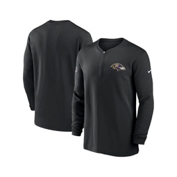 Mens Black Baltimore Ravens 2023 Sideline Performance Long Sleeve Tri-Blend Quarter-Zip Top