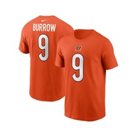 Mens Joe Burrow Orange Cincinnati Bengals Player Name and Number T-shirt