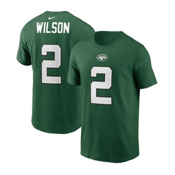 Mens Zach Wilson Green New York Jets Player Name and Number T-shirt