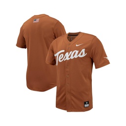 Mens Texas Orange Texas Longhorns Replica Full-Button Baseball Jersey
