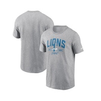 Mens Heather Gray Distressed Detroit Lions Vintage-Like Essential T-shirt