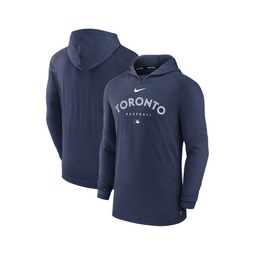 Mens Heather Navy Toronto Blue Jays Authentic Collection Early Work Tri-Blend Performance Pullover Hoodie