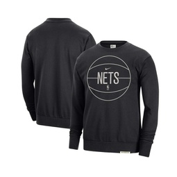 Mens Black Brooklyn Nets 2023/24 Authentic Standard Issue Travel Performance Pullover Sweatshirt