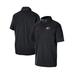 Mens Black Georgia Bulldogs Coaches Half-Zip Short Sleeve Jacket