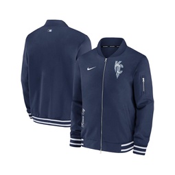 Mens Navy Kansas City Royals Authentic Collection Game Time Bomber Full-Zip Jacket