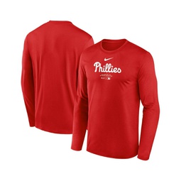 Mens Red Philadelphia Phillies Authentic Collection Practice Performance Long Sleeve T-Shirt