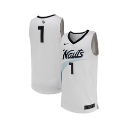 Mens #1 White UCF Knights Replica Basketball Jersey