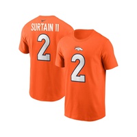 Mens Pat Surtain II Orange Denver Broncos Player Name and Number T-shirt