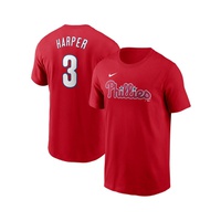 Mens Bryce Harper Red Philadelphia Phillies Fuse Name and Number T-shirt