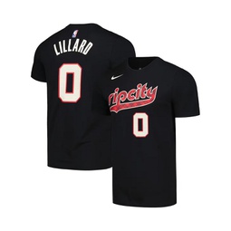 Mens Damian Lillard Black Portland Trail Blazers 2023/24 City Edition Name Number T-Shirt