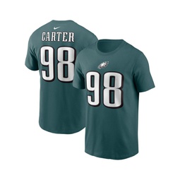 Mens Jalen Carter Midnight Green Philadelphia Eagles 2023 NFL Draft First Round Pick Player Name and Number T-shirt