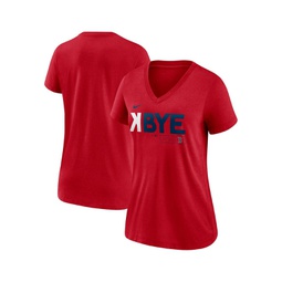 Womens Boston Red Sox Red K-Bye Tri-Blend V-Neck T-shirt