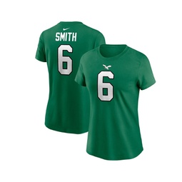 Womens DeVonta Smith Kelly Green Philadelphia Eagles Player Name and Number T-shirt