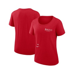Womens Red Los Angeles Angels Authentic Collection Performance Scoop Neck T-shirt