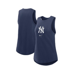 Womens Navy New York Yankees Legacy Icon High Neck Fashion Tank Top