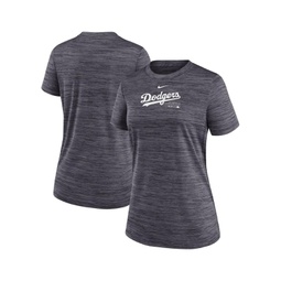Womens Black Los Angeles Dodgers Authentic Collection Velocity Performance T-shirt