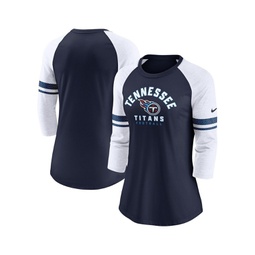Womens Navy Tennessee Titans 3/4-Sleeve Lightweight Raglan Fashion T-shirt