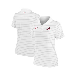Womens White Atlanta Braves Authentic Collection Victory Performance Polo Shirt