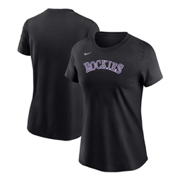 Womens Black Colorado Rockies Wordmark T-shirt
