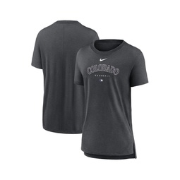 Womens Heather Charcoal Colorado Rockies Authentic Collection Early Work Tri-Blend T-shirt