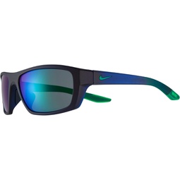 Nike CT8178-451 Brazen Boost M Sunglasses Matte Dark Obsidian Frame Color, Grey with Green Mirror Lens Tint
