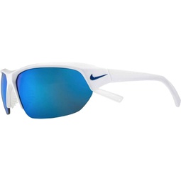 Nike EV1125-104 Skylon Ace Sunglasses White Frame Color, Grey with Blue Mirror Lens Tint