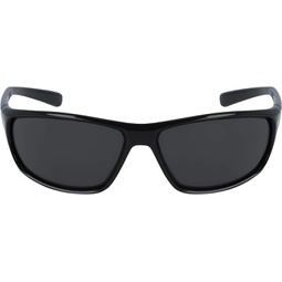Nike Rabid Rectangular Sunglasses, Black/Grey, 63 mm